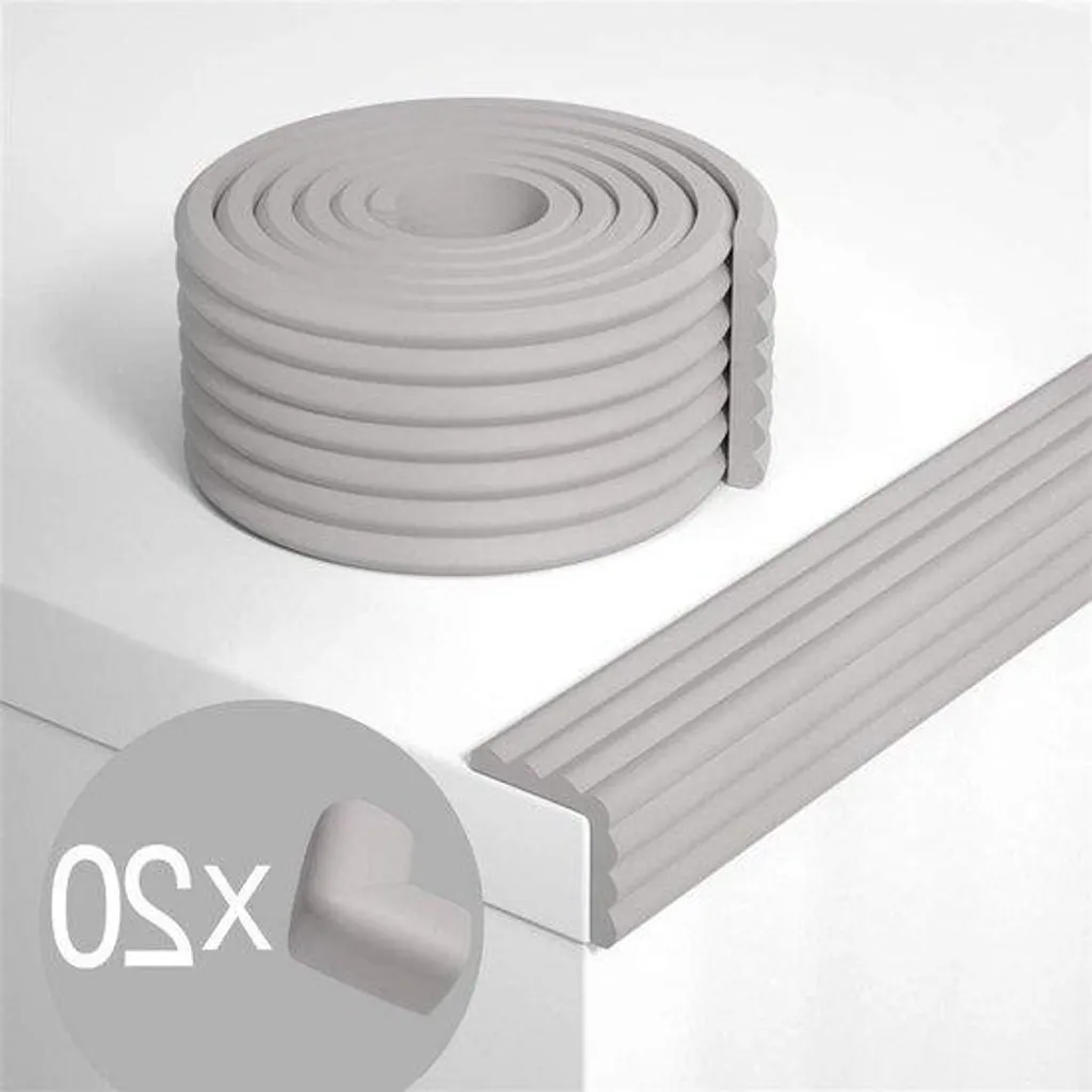 Éviter les chocs de bébé avec cette protection d'angle mousse 10m grise