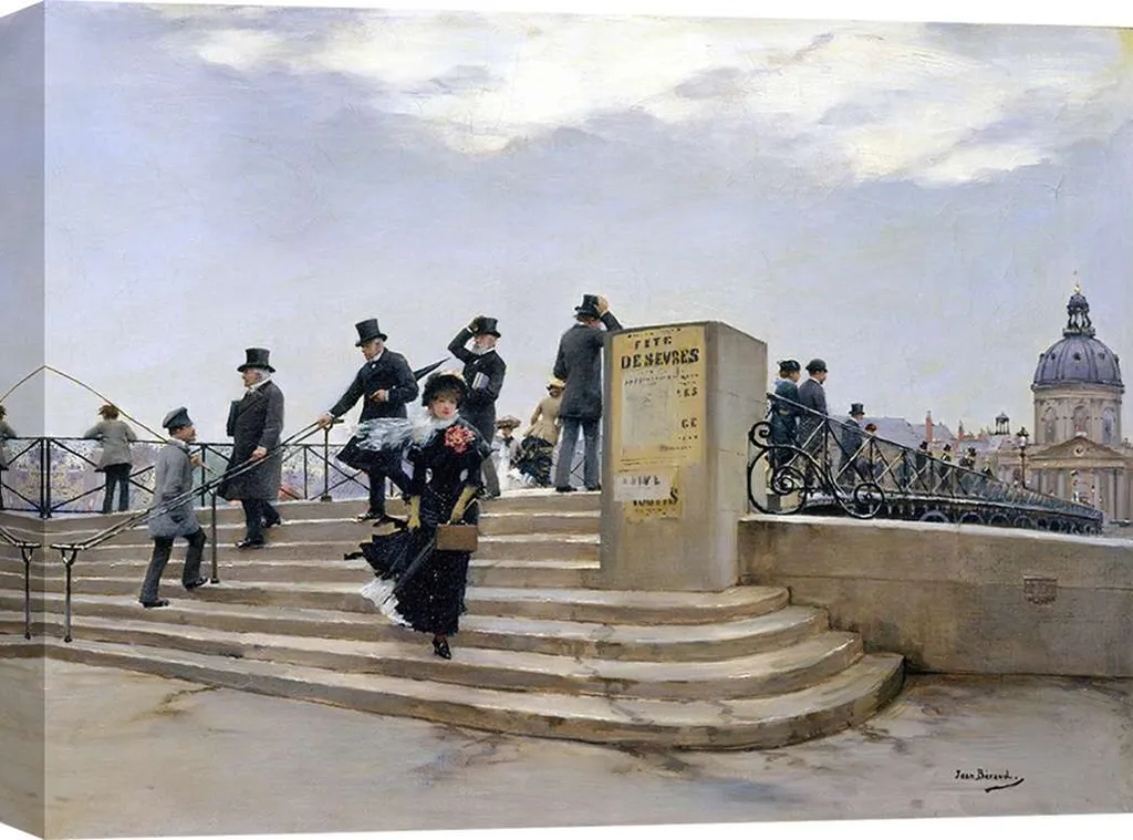 Décoration murale toile Jean Beraud Paris Pont des Arts en 70x50 cm