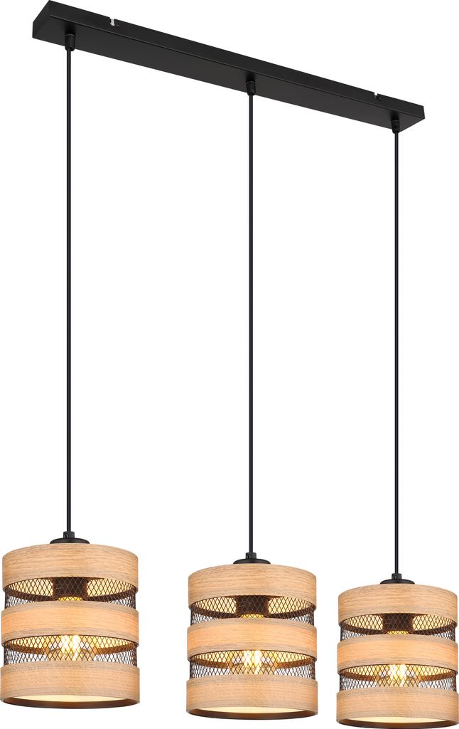 Globo Lighting Hängeleuchte Metall schwarz matt, 3x E27