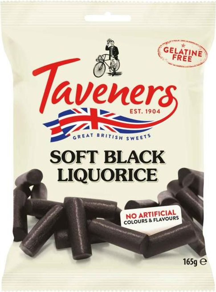 Taveners Zachte Zwarte Lakritz, 165g Productafbeelding 