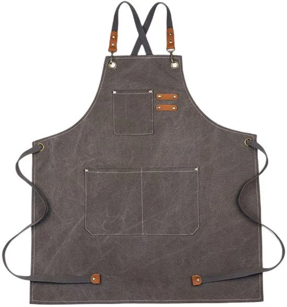 Tablier de cuisine long en toile de coton robuste pour homme et femme