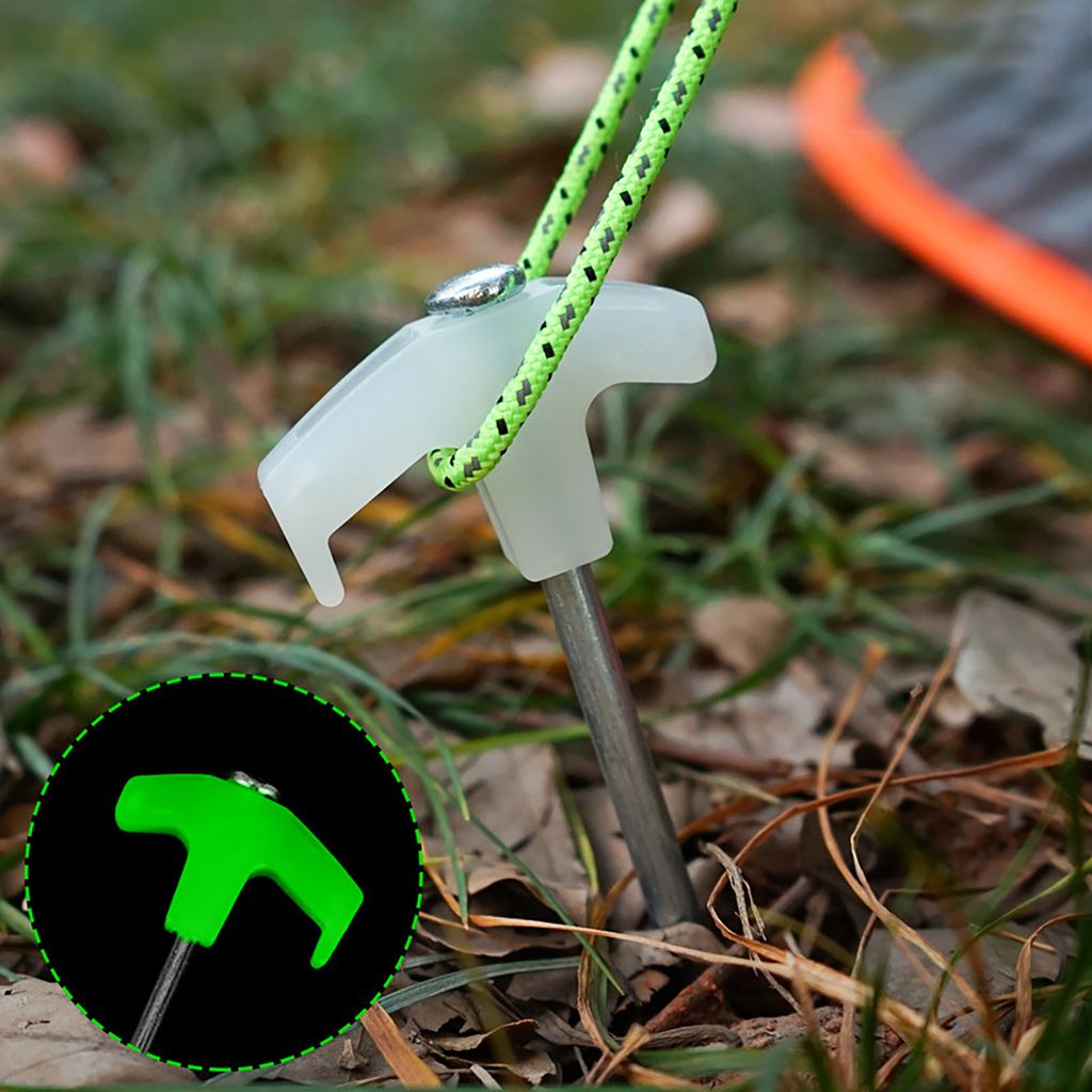 Windseil-Nagel, leuchtender Effekt, hohe Härte, schlagfest, festes Zelt, fluoreszierend, für Camping, Baldachin, Pfahl, Zeltzubehör, Weiß