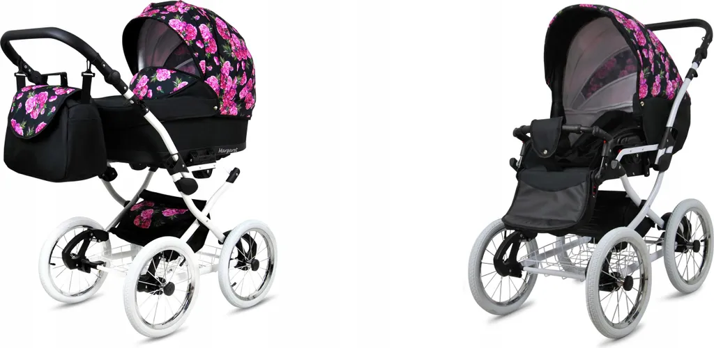 Poussette 2 en 1 Confortable BabyLux Margaret White : Fini les Secousses