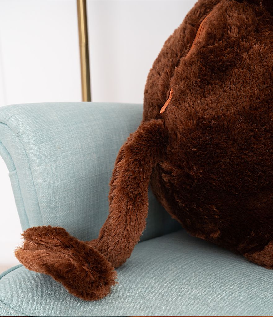 Ours en Peluche géante XXL Singe Rafa - MIŚ GUSTAW - Gris - 130cm - Pour Enfant - Intérieur