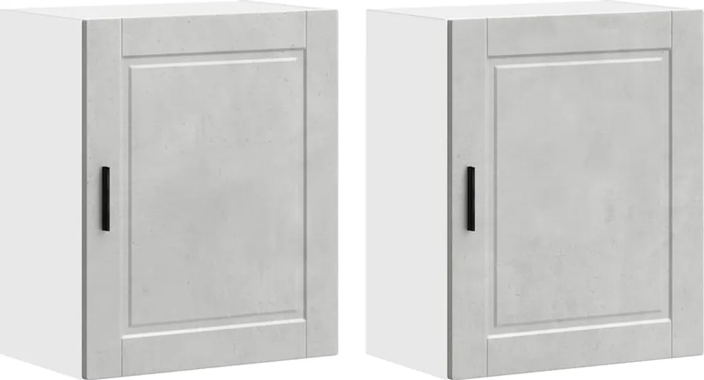 vidaXL Pensili da cucina 2 pz. Materiale a base di legno grigio cemento Porto