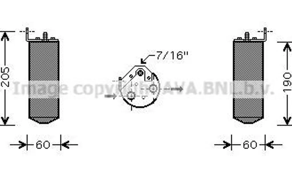 Filtre déshydrateur de clim en aluminium AVA RTD036 OE 7701045347