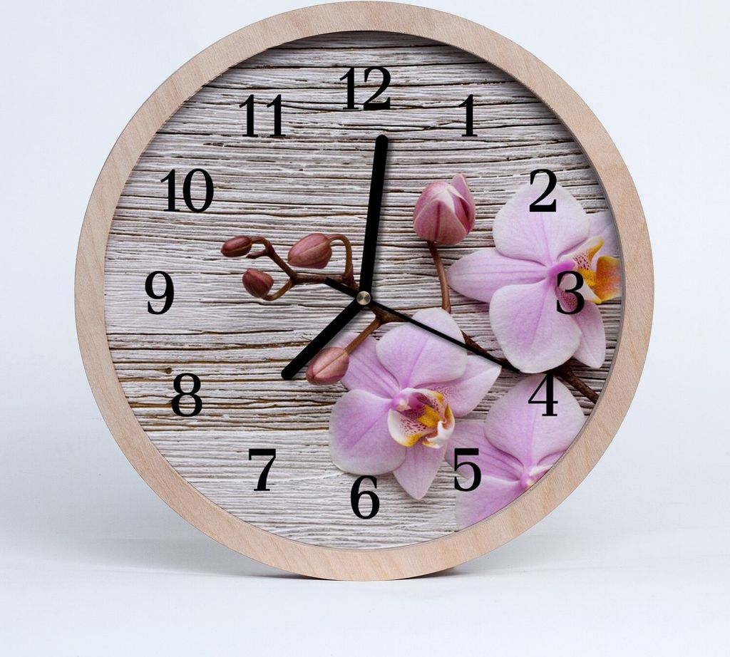 Holzuhr 20fi cm wanduhr - Orchidee Blumen Produktbild 