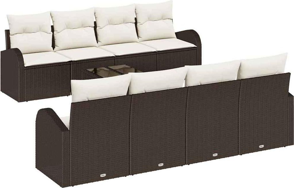 vidaXL Gartensofa-set Braun 55 x 55 x 37 cm Poly-Rattan