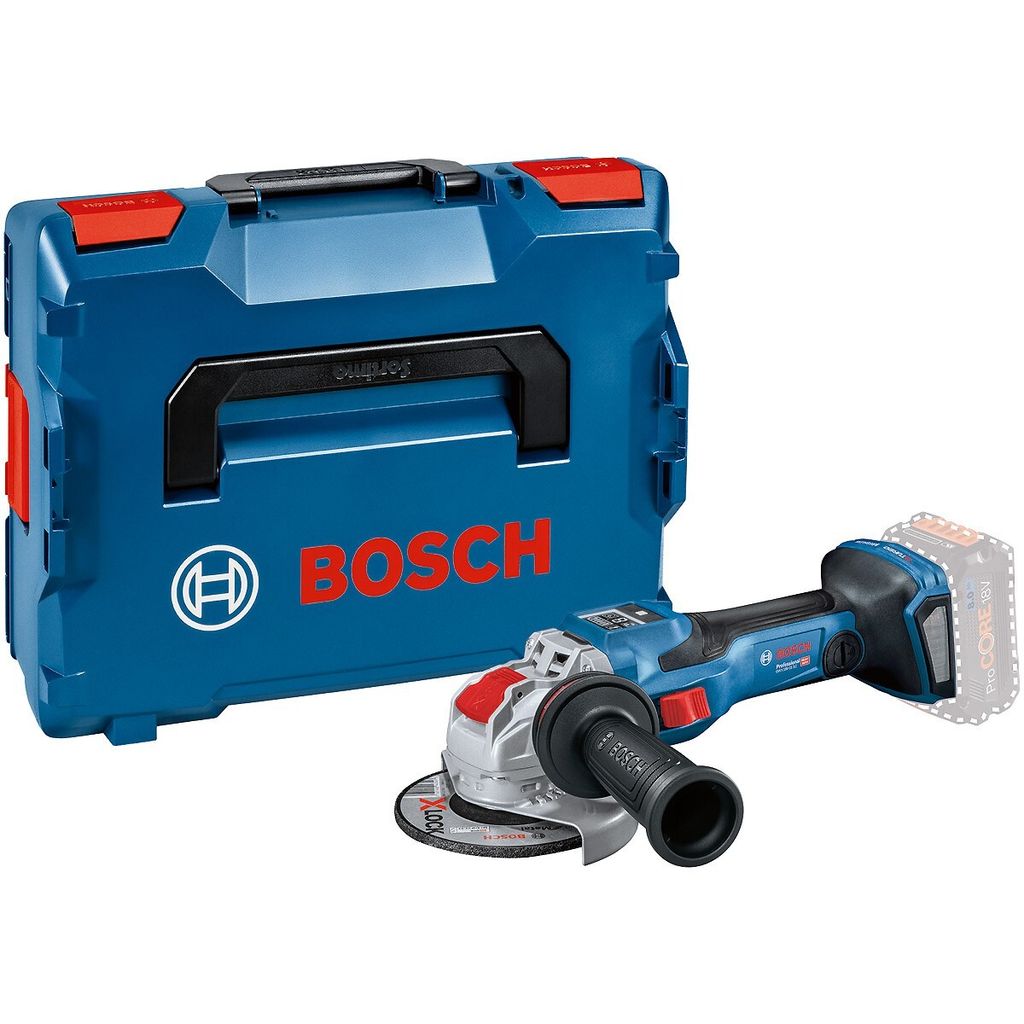 Bosch Akku-Winkelschleifer BITURBO mit X-LOCK GWX 18V-15 SC, Solo Version (ohne Akku, ohne Ladegerät), L-BOXX mit Einlage