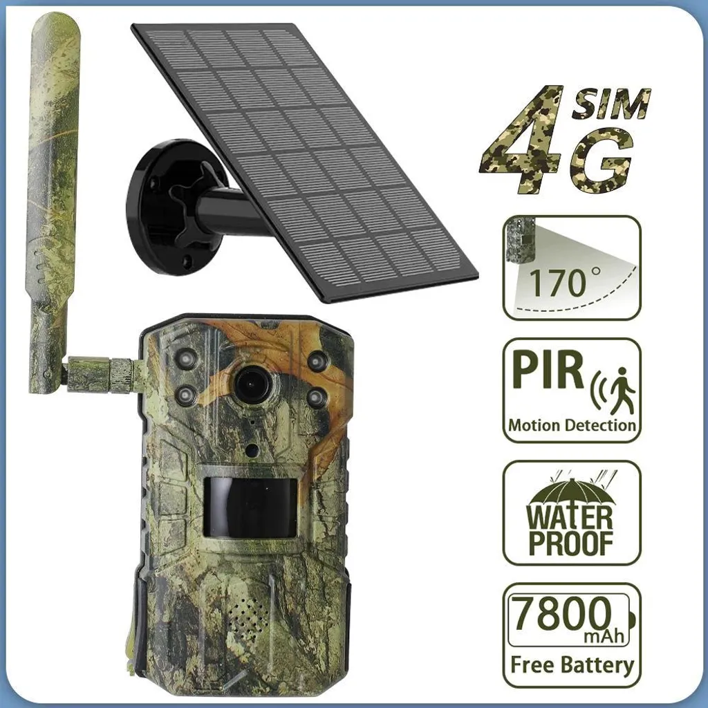 Caméra de chasse solaire 4 MP vision nocturne 30m et étanchéité IP66