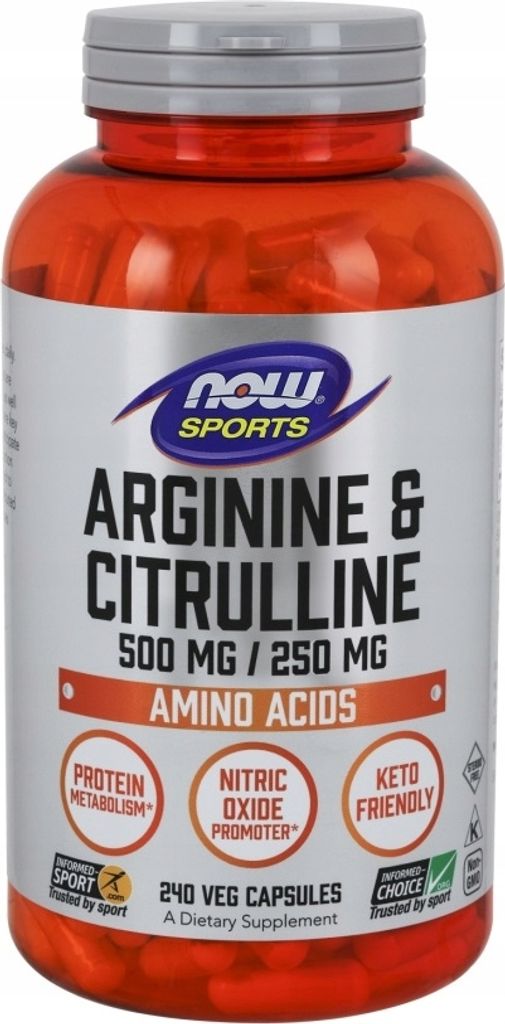 NOW Foods Arginina & Cytrulina 240 vkaps Produktbild 