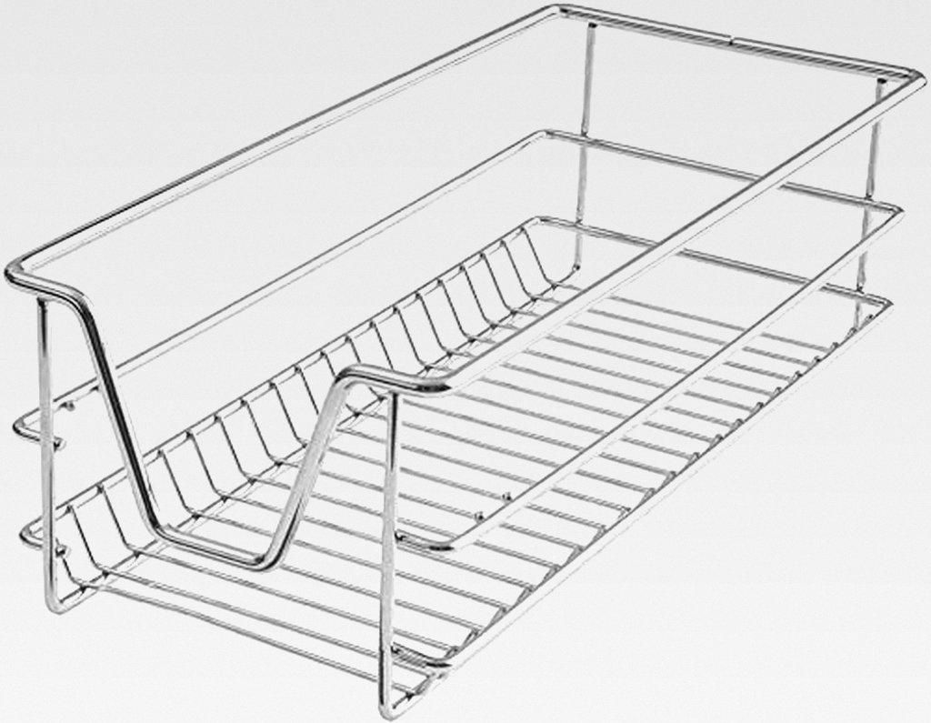 2 Stücke Teleskopschublade Ausziehbare Schrankauszug Ablage Küchenschublade Regal Schlafzimmerschublade Küchen Korbauszug (für Außenbreite 30c...