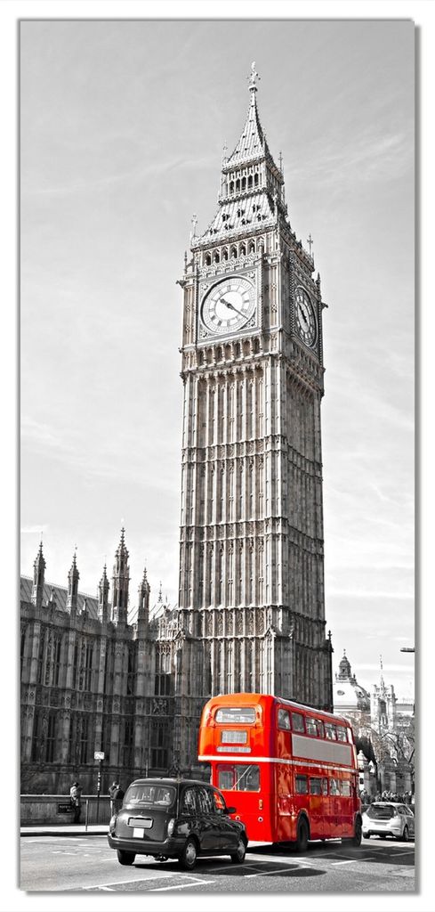 Wallario selbstklebende Türtapete 93 x 205 cm mit Schutzlaminat - London Red Bus