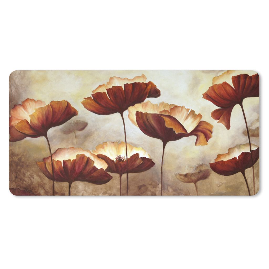 MuchoWow Mauspad Mousepad Malerei - Blumen - Ölfarbe - Pflanzen 60x30 cm - Mousepads - Maus Mat - Pad - Mausunterlage - Nachhaltig
