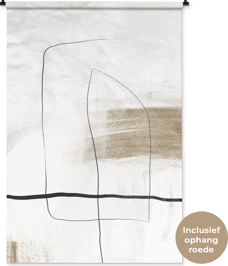 MuchoWow® Wandteppich Wandbehang Kunst - Farbe - Schwarz - Produktbild 