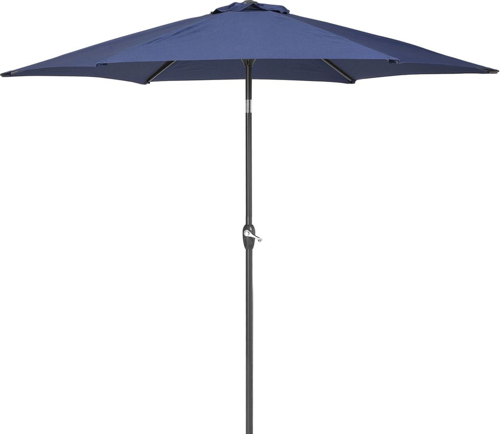 BELIANI Sonnenschirm Blau Polyester Aluminium ⌀ 270 cm Produktbild 