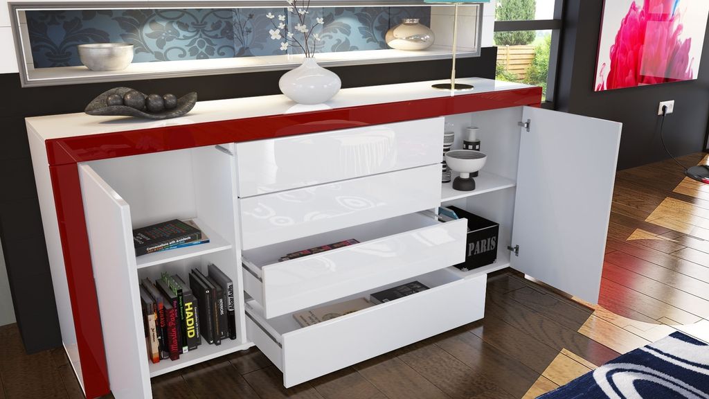 Vladon Sideboard Kommode La Paz,  Germany, Korpus in Weiß Produktbild 3