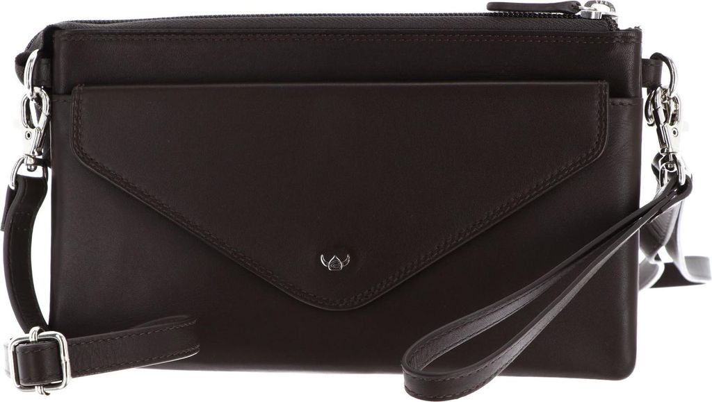 Golden Head Leder Handgelenktasche Umhängetasche Polo RFID Protect Mini-Tasche 8216 Dunkelbraun