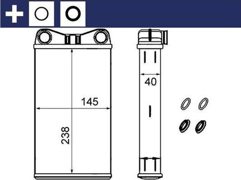 MAHLE AH 239 000S Wärmetauscher Innenraumheizung Kühler für AUDI A4 Avant (8ED, B7) A4 Avant (8E5, B6) A4 Limousine (8E2, B6) A4 Limousine (8EC,...
