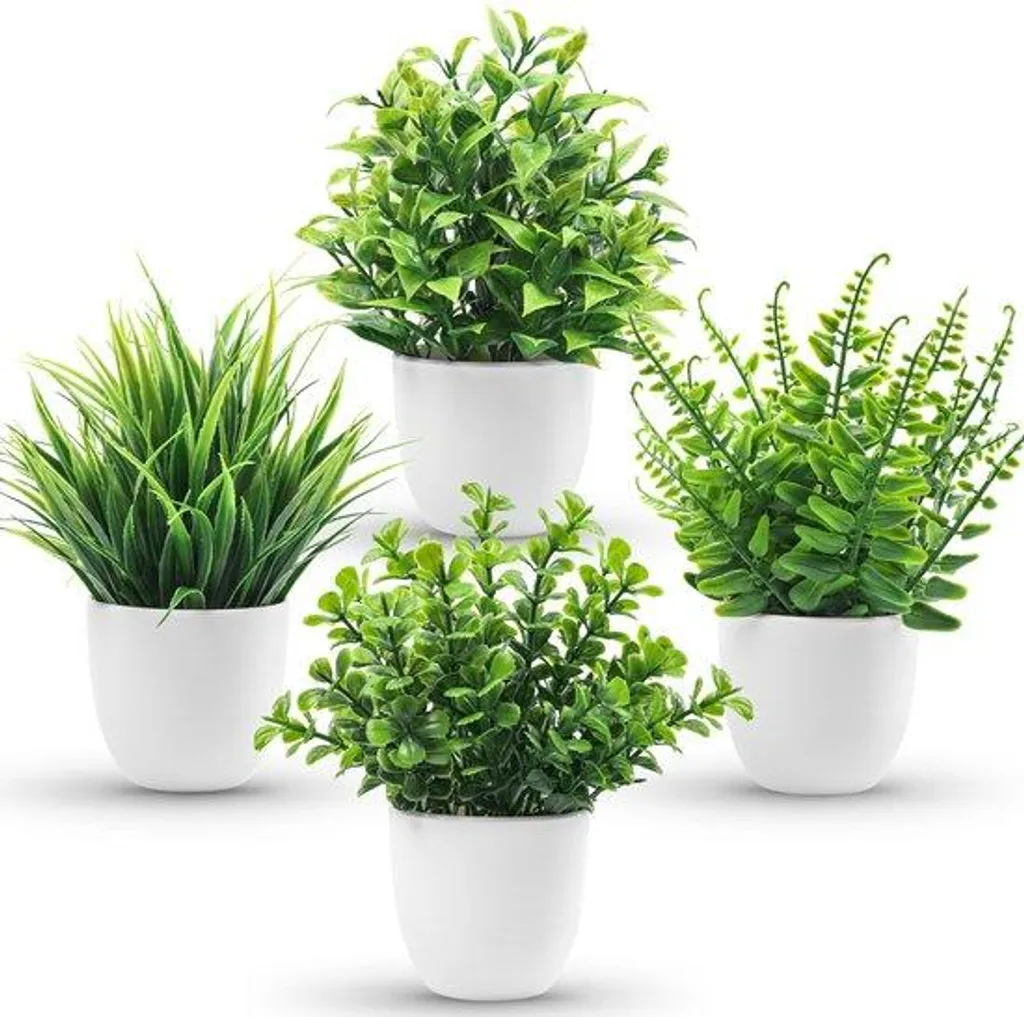 Plantes artificielles d'intérieur en pot pour bureau et étagère de salon