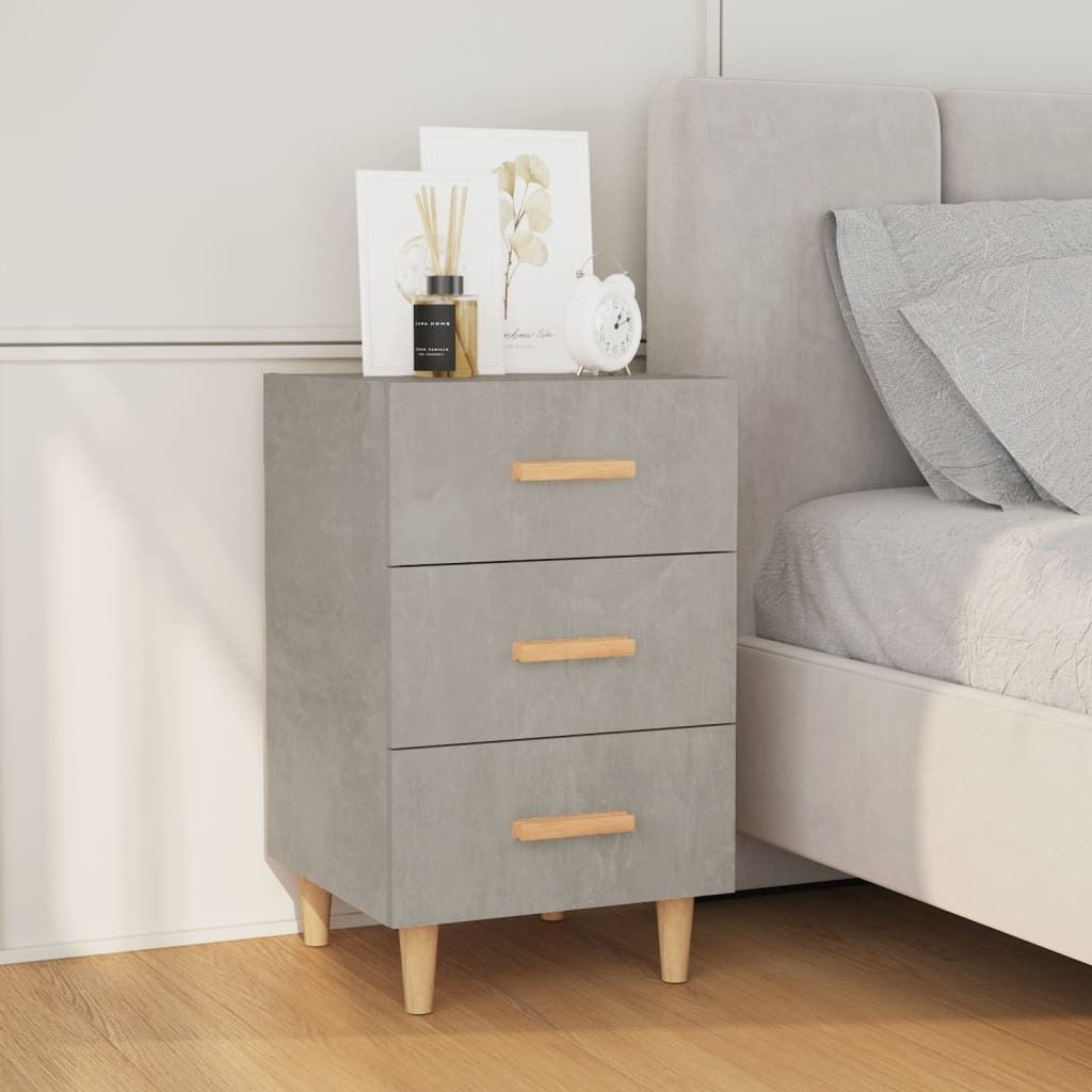 "im Angebot" Nachttisch/Nachtschrank - mit Reichlich Stauraum - Betongrau 40x40x66 cm Holzwerkstoff - Beistellschrank CC21004