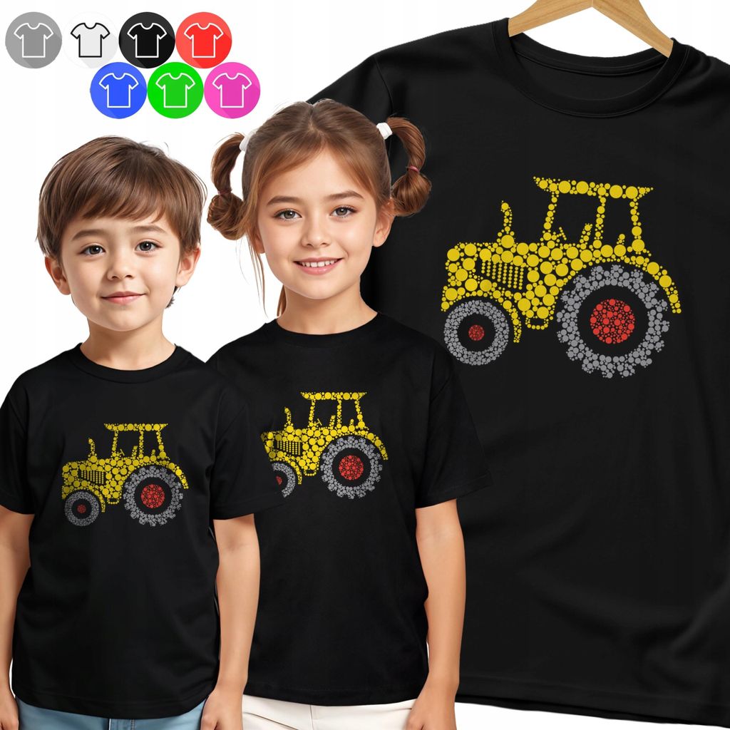 Kinder-T-Shirt - Bunte Punkte Traktor Tag Punkte - 122 S