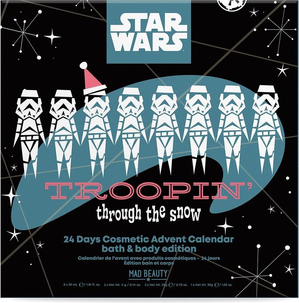 A Star Wars themed advent calendar with Stormtrooper illustrations.