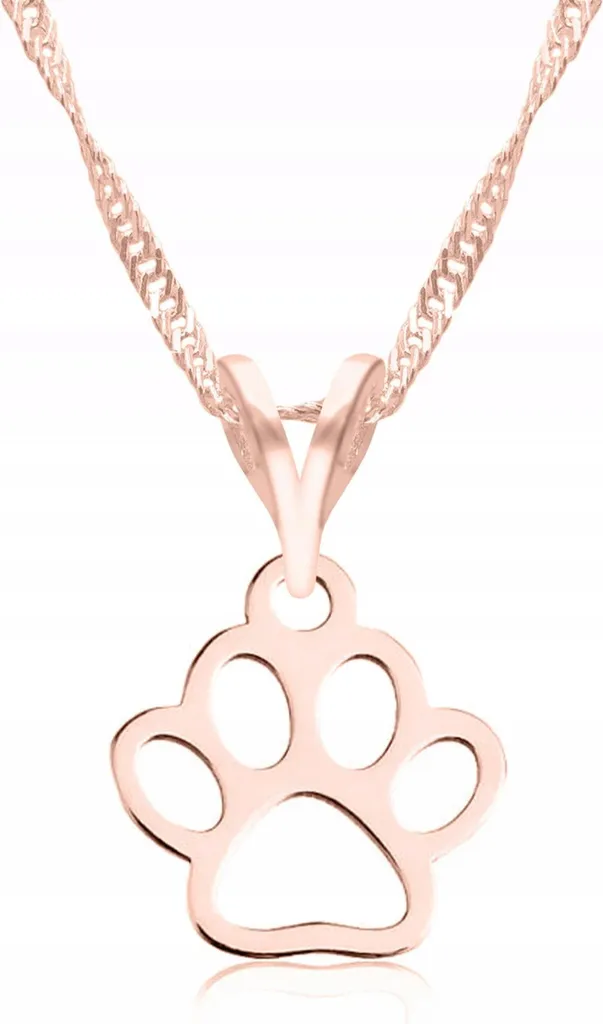 Collana a cuore placcata oro con motivo a zampa argento 925