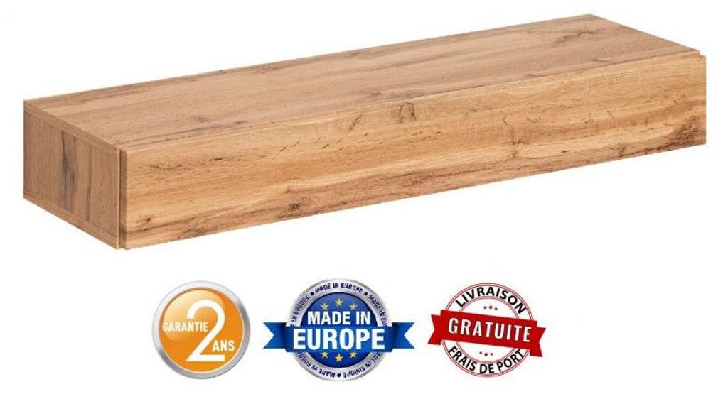 Tiroir mural Easy V - L 100 x P 30 x H 15 cm - Marron Image du produit 