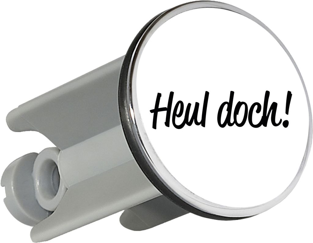 Huuraa Waschbeckenstöpsel Heul doch Schriftzug 4cm höhenverstellbar Abflussstopfen Geschenkidee