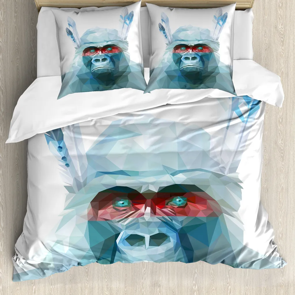 Copripiumino ABAKUHAUS Blu Scimmia Selvaggia 200x200cm Allergie