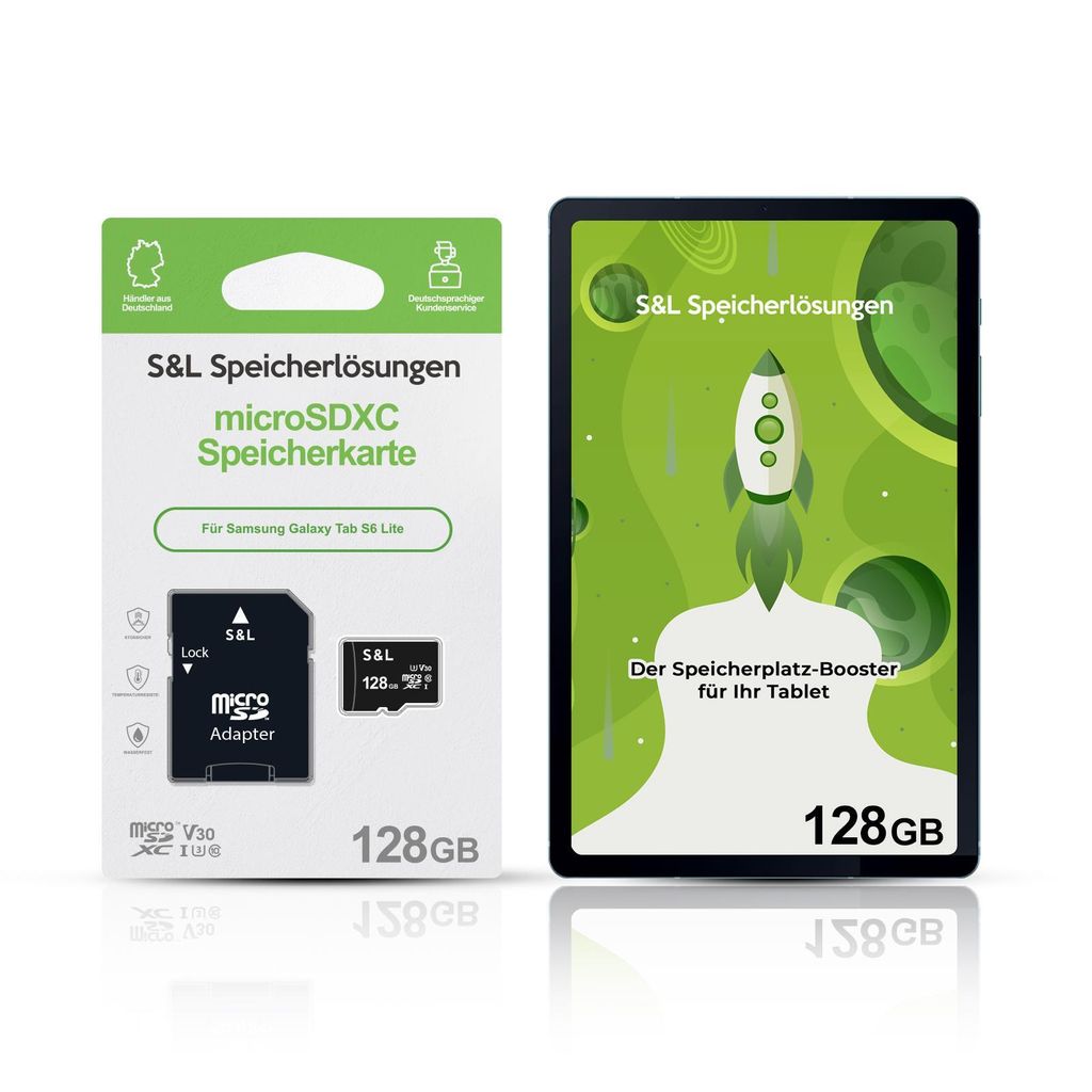 microSD Speicherkarte S&L für Samsung Galaxy Tab S6 Lite - Speicherkapazität: 128 GB