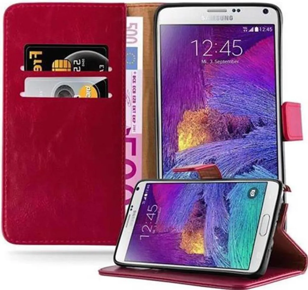 Custodia Samsung Note 4 Cadorabo Rosso | Cover Libro Protettiva