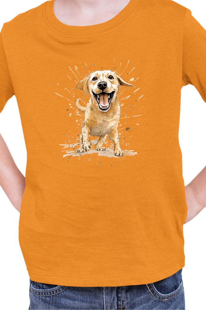 Kinder T-Shirt Funny Dogs Breeds Labrador Retriever Dog Breed, 12-13 Jahr - 152 / Orange