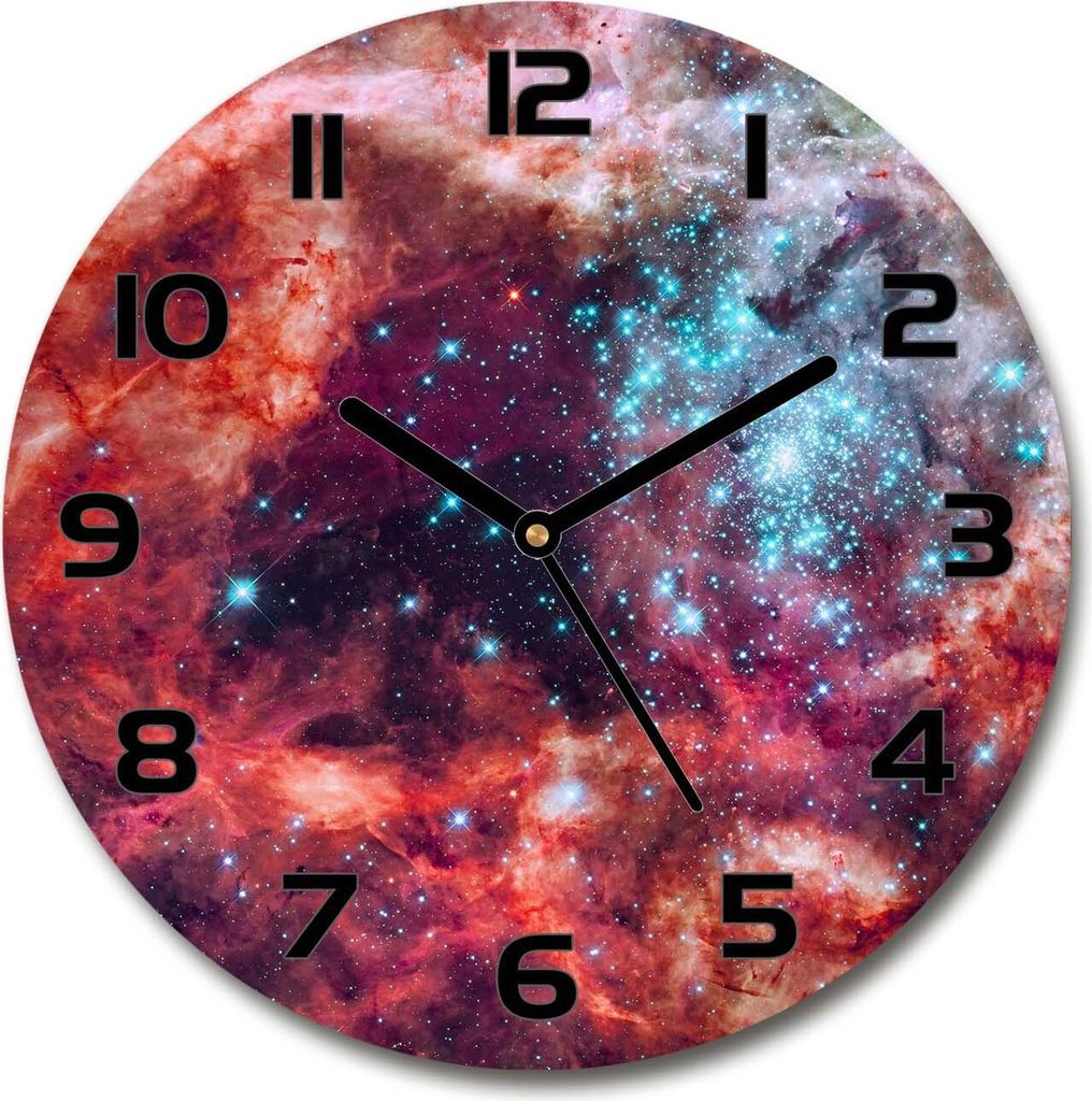 Wanduhr aus Glas 30fi Glasbild Glasuhr Gehärtetes Glas - schwarze-zeiger - Magellan's cloud