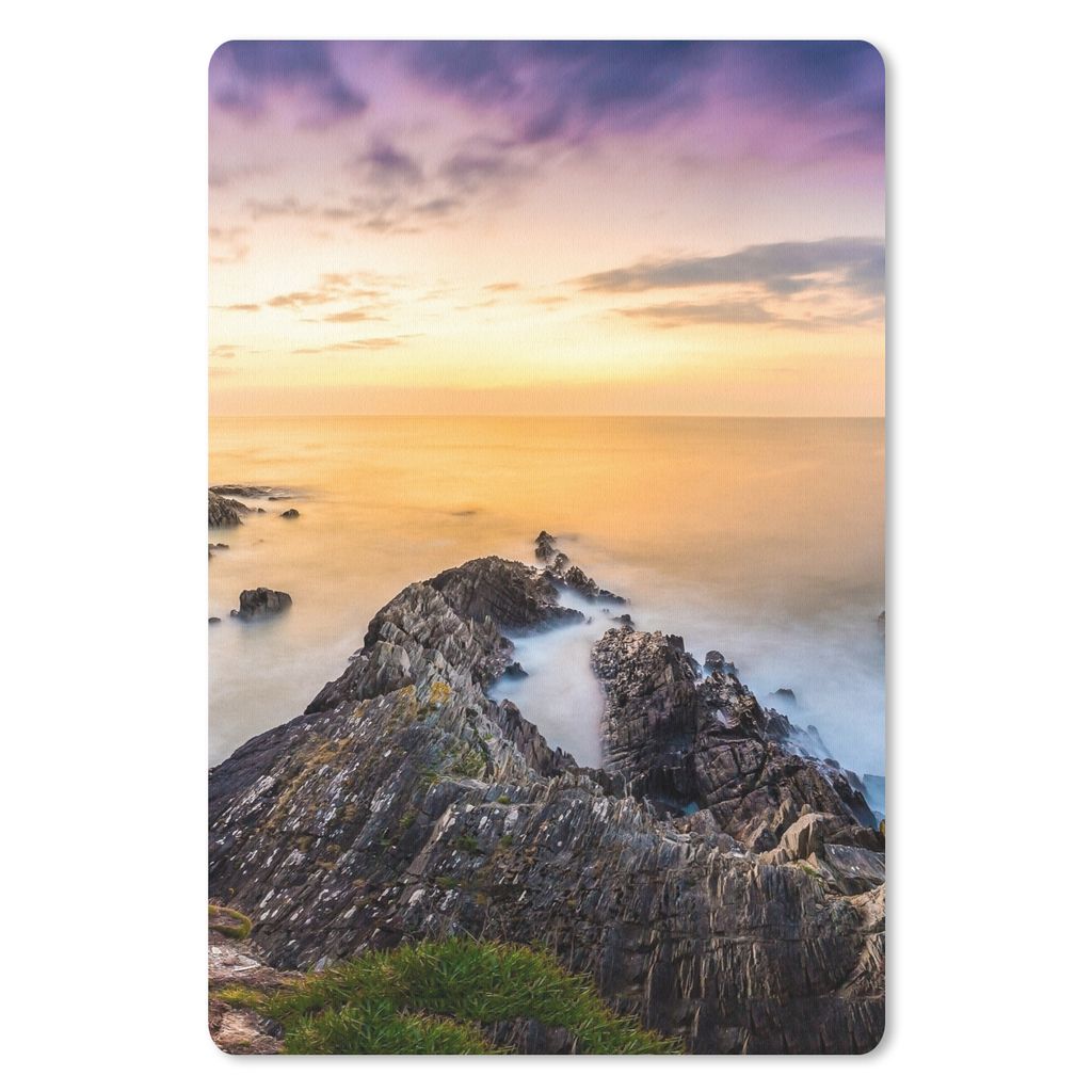MuchoWow Mauspad Mousepad Sonnenuntergang - Horizont - Wasser - Landschaft - Blau 18x27 cm - Mousepads - Maus Mat - Pad - Mausunterlage