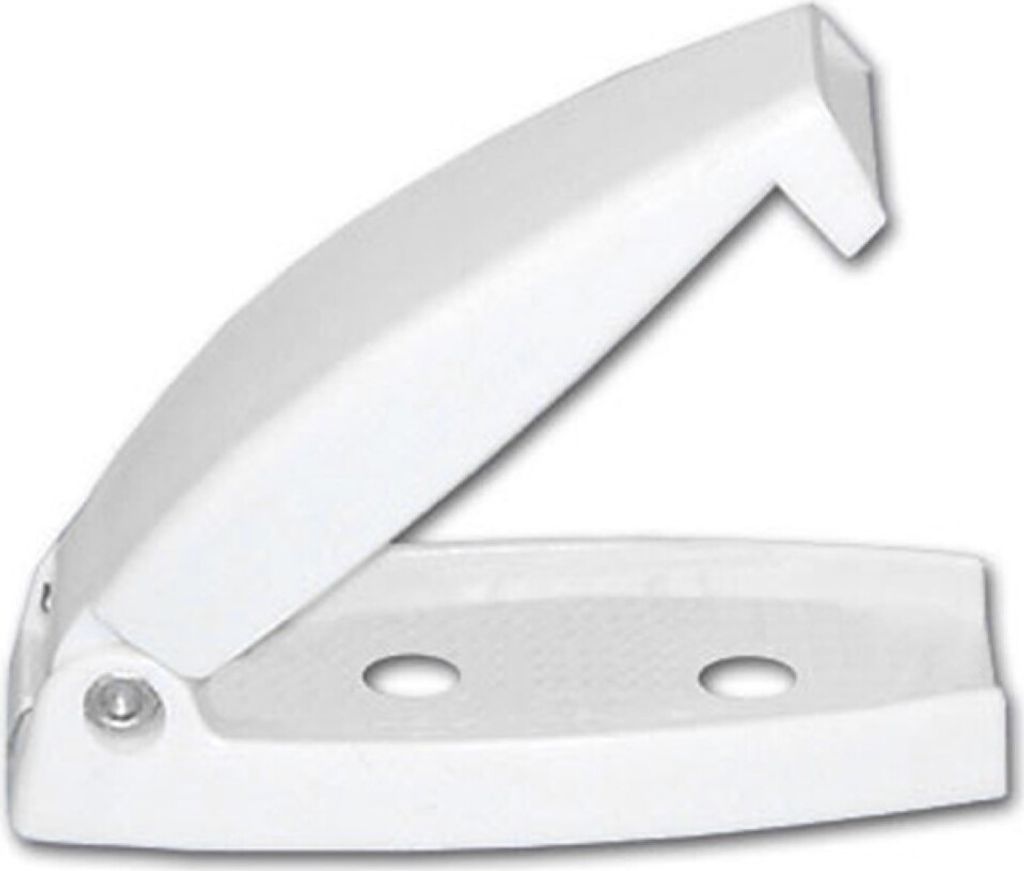 Türhalter Türstopper Türfeststeller Klappen-Feststeller Wohnwagen Wohnmobil Caravan Boot weiß mit Klappe