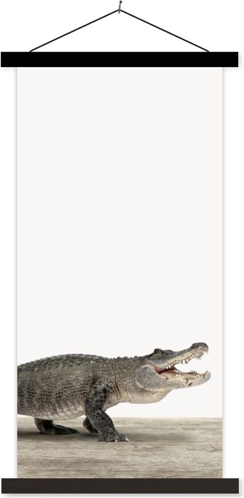 MuchoWow Textilposter Kinder - Krokodil - Junge - Kinder - Mädchen 60x120 cm mit schwarzem Rahmen - Magnete