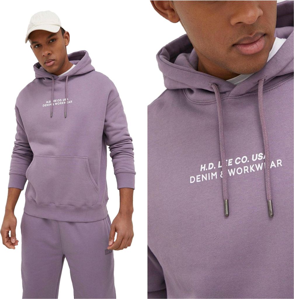 LEE Herren, Sweatshirt LOGO LOOSE HOODIE, XXL, Lila, kapuzenpullover, , hoodie
