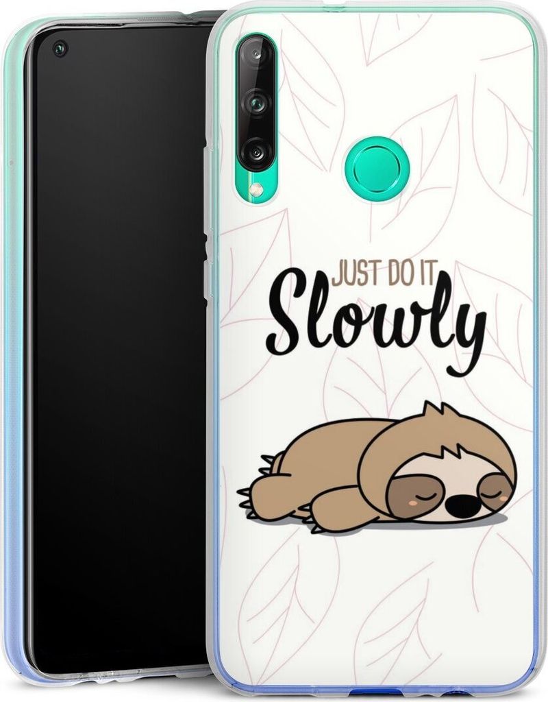 DeinDesign Handyhülle für Huawei P40 Lite E Silikon Hülle Case Smartphone Schutzhülle Faultier Tiere lazy sunday