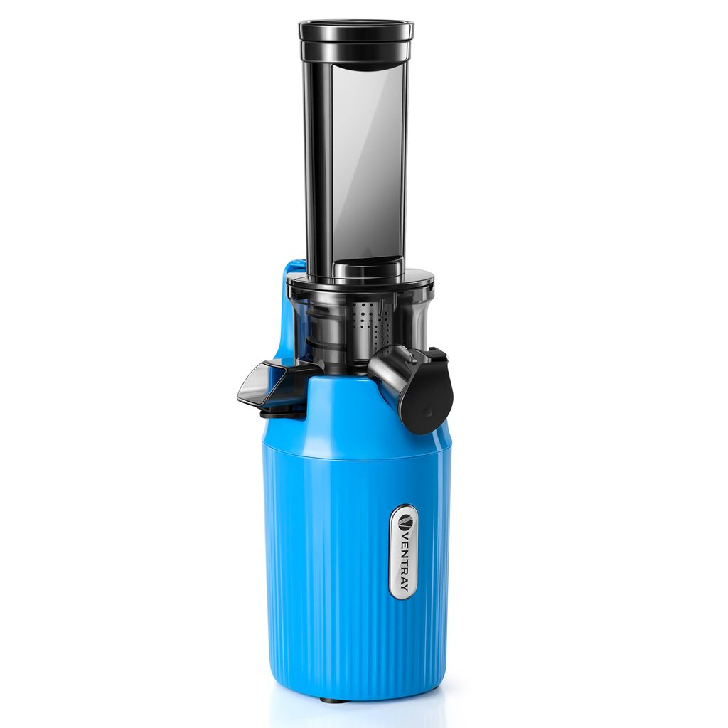 Ventray Essential Ginnie - Kaltpress Entsafter, Slow Juicer Kompakt & Leise (60 U/min, 45mm Einfüllöffnung), BPA-frei, 400ml, Einfache Reinigung