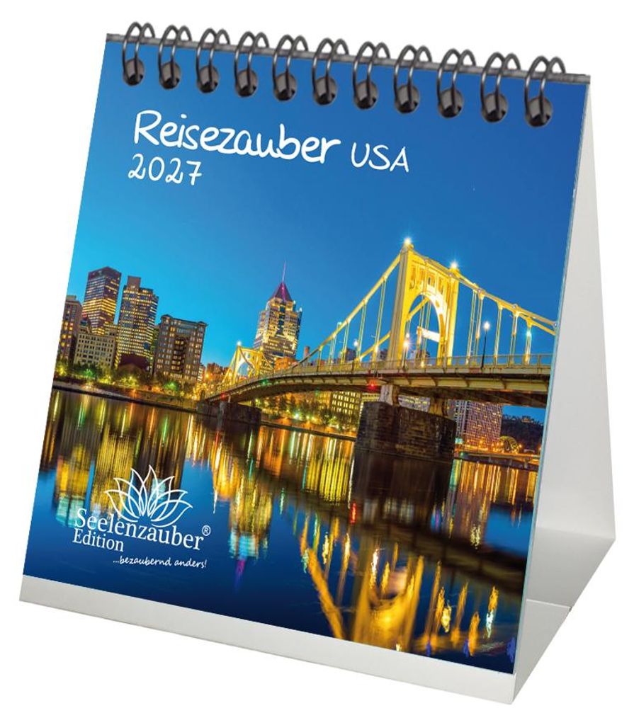 Reisezauber USA Tischkalender 10x10cm für 2027 Amerika Washington Stadt Reise Land Urlaub - Seelenzauber