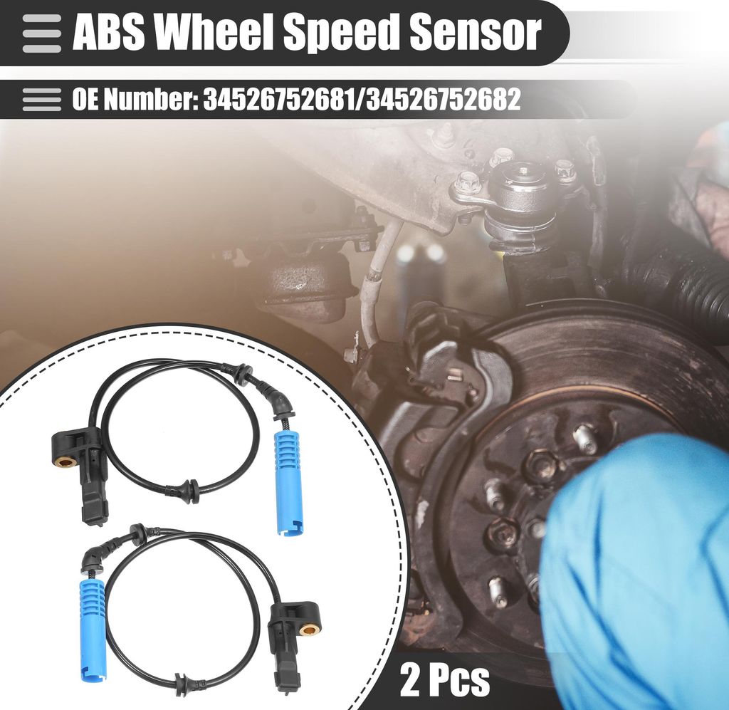 Vorderer linker rechter ABS-Sensor für BMW 320i, Kunststoff, Schwarz, 2 Stück
