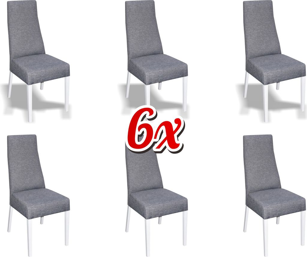 Gruppe Set Wohn Echtes Holz Esszimmer Garnitur Lehn Samt Textil Stuhl 6x Stühle