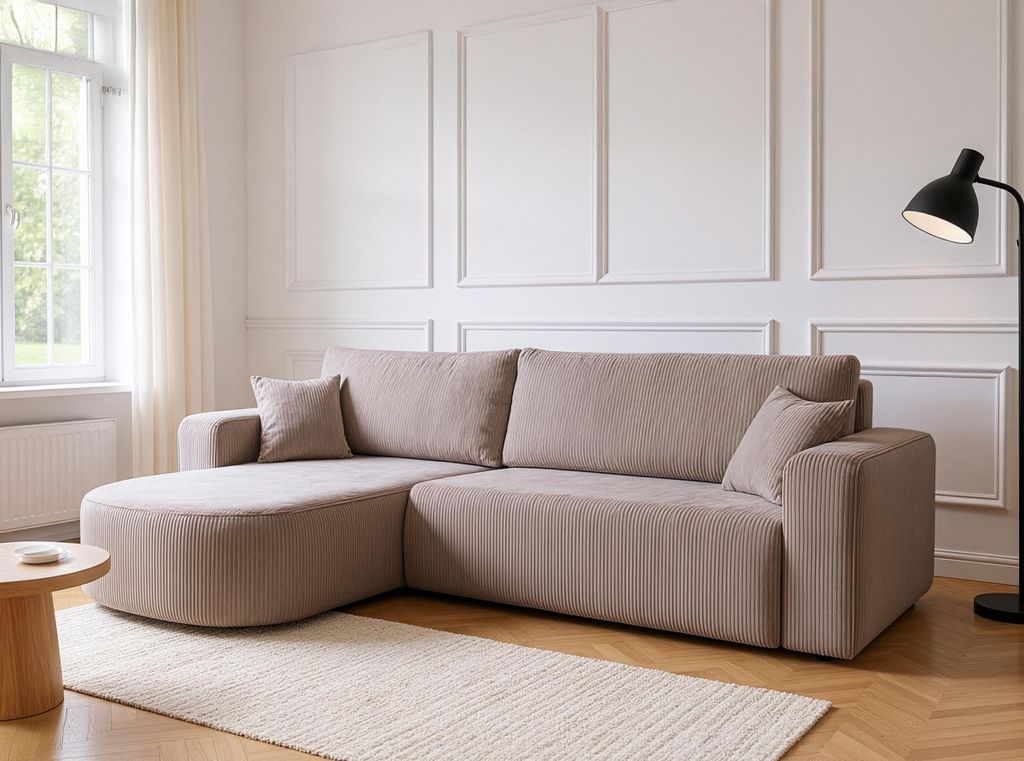 VENASI Ecksofa mit Schlaffunktion & Bettkasten Tokio, Braun Produktbild 