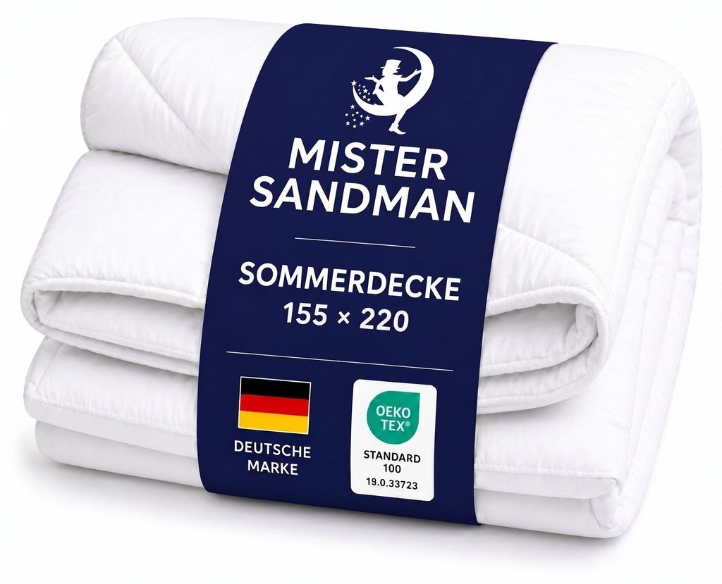 Bettdecke 155x220 cm – Sommerbettdecke Steppdecke atmungsaktiv – Decke waschbar – Allergiker geeignet – Deutsche Markenqualität