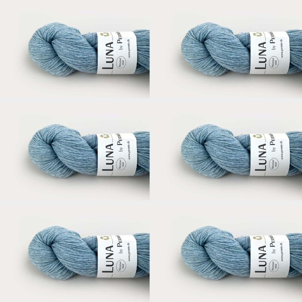 6x Luna von Permin – 100 % recycelte Wolle (Mulesing-frei & ) (27 hellblaue)