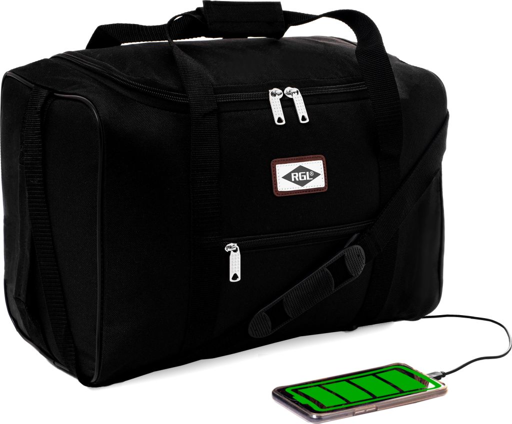 RGL 40A USB Flugzeugtasche Handgepäck Tasche mit USB Grösse: 40x30x20 Wizzair Farbe: Schwarz