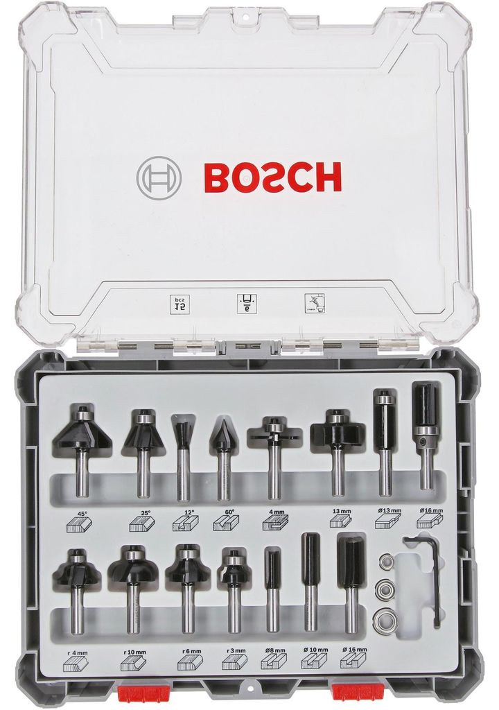 PRO Fräser-Set, gemischt, Schaft 6 mm, 15-tlg Produktbild 
