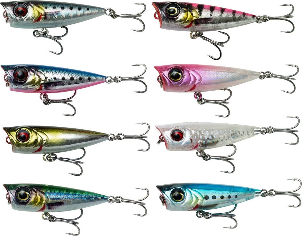 Savage Gear Salt Minnow Popper 4,3cm 4g - Oberflächenköder, Farbe:Pink Head